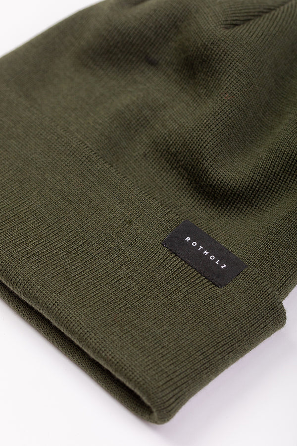 Merino Classic Fine Knit Beanie Olive - ROTHOLZ