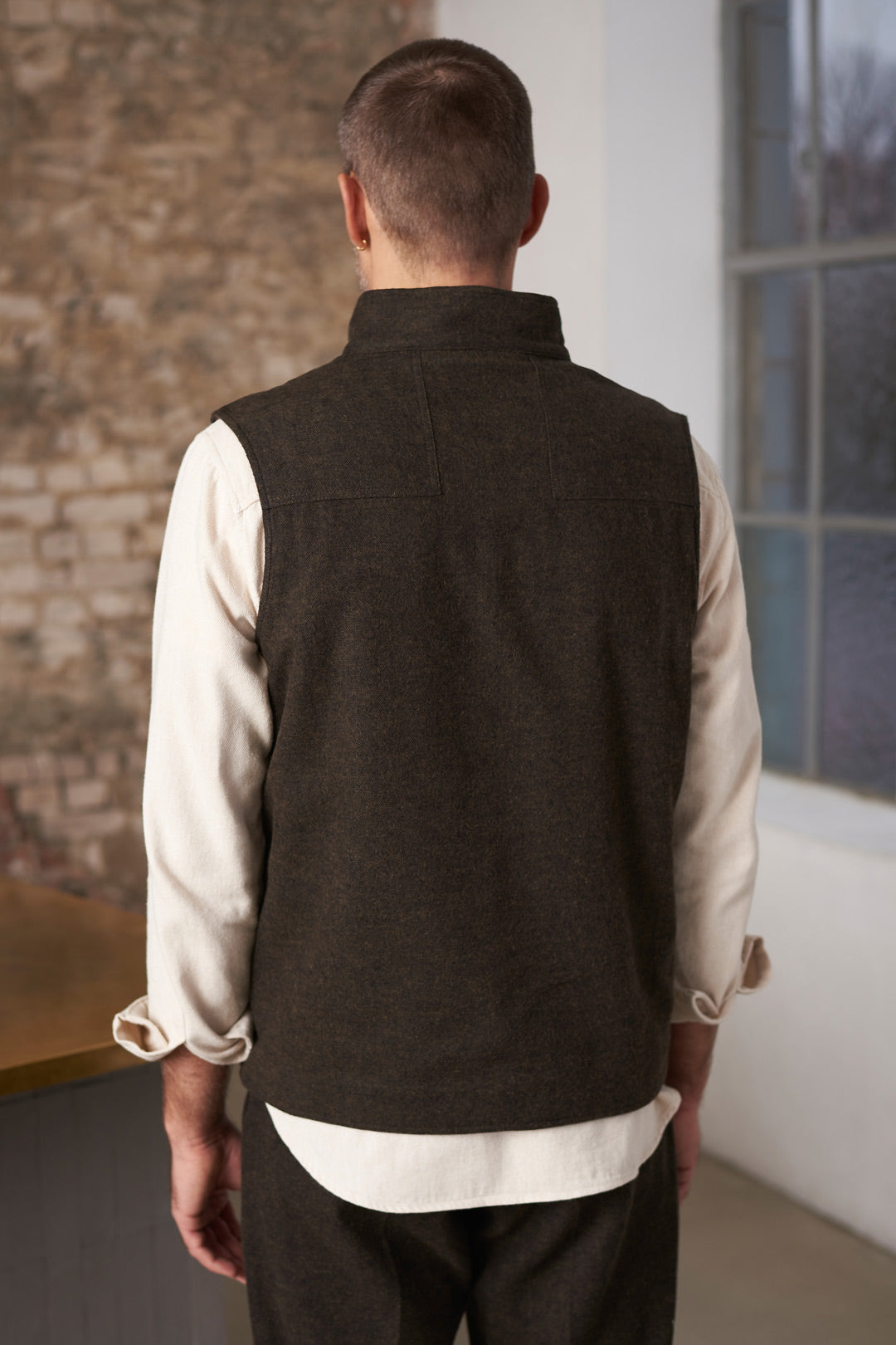 Wendel Flannel Vest Brown - ABOUT COMPANIONS