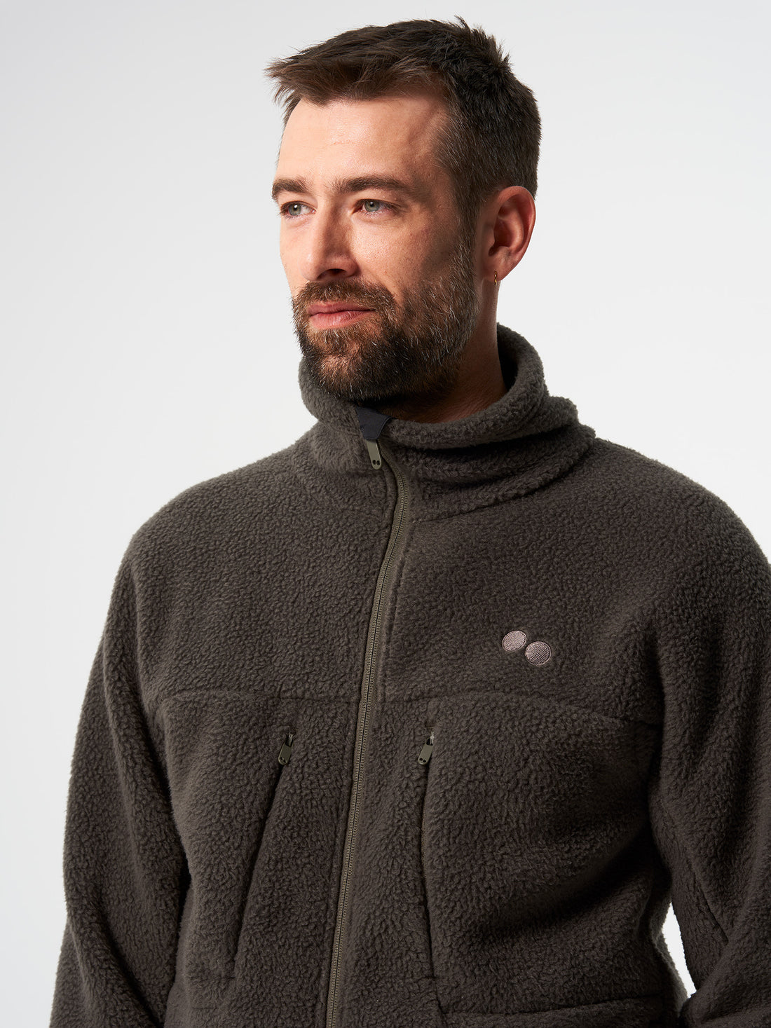Fleece Jacket Recycled Coffee Brown Men´s - PINQPONQ