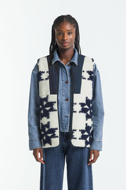 Tenji Wool Vest Windmill Unisex - KINGS OF INDIGO