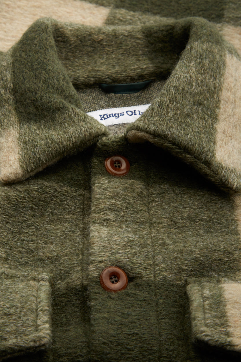 Ariko Wool Forest Green Check - KINGS OF INDIGO