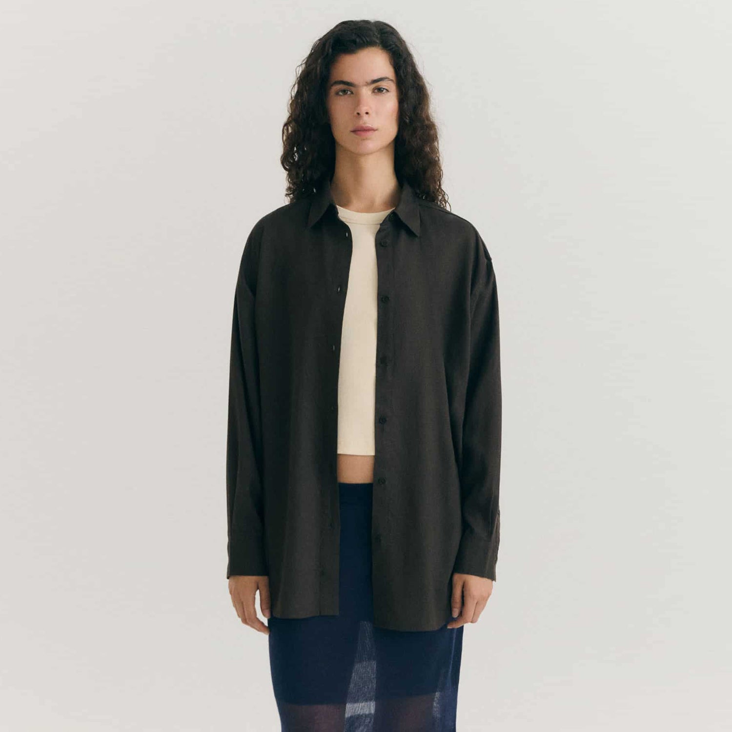 Gia Hemp & Tencel Blouse Wood Brown