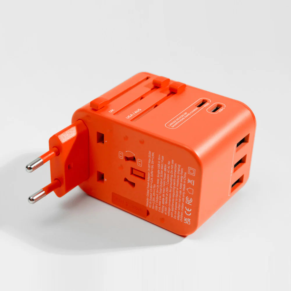 Global Travel Adapter Orange