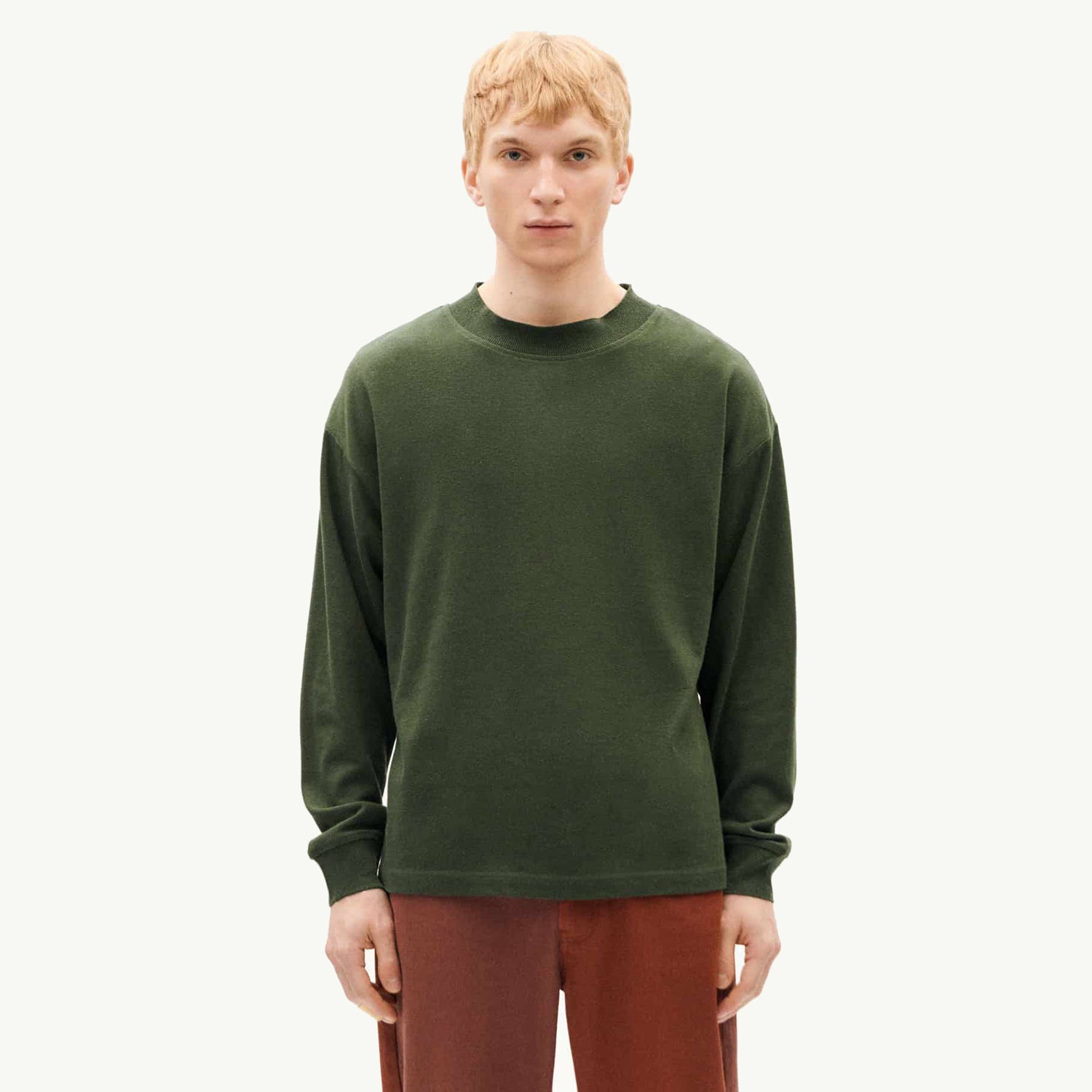 Doug Thick Hemp T-shirt Green - THINKING MU