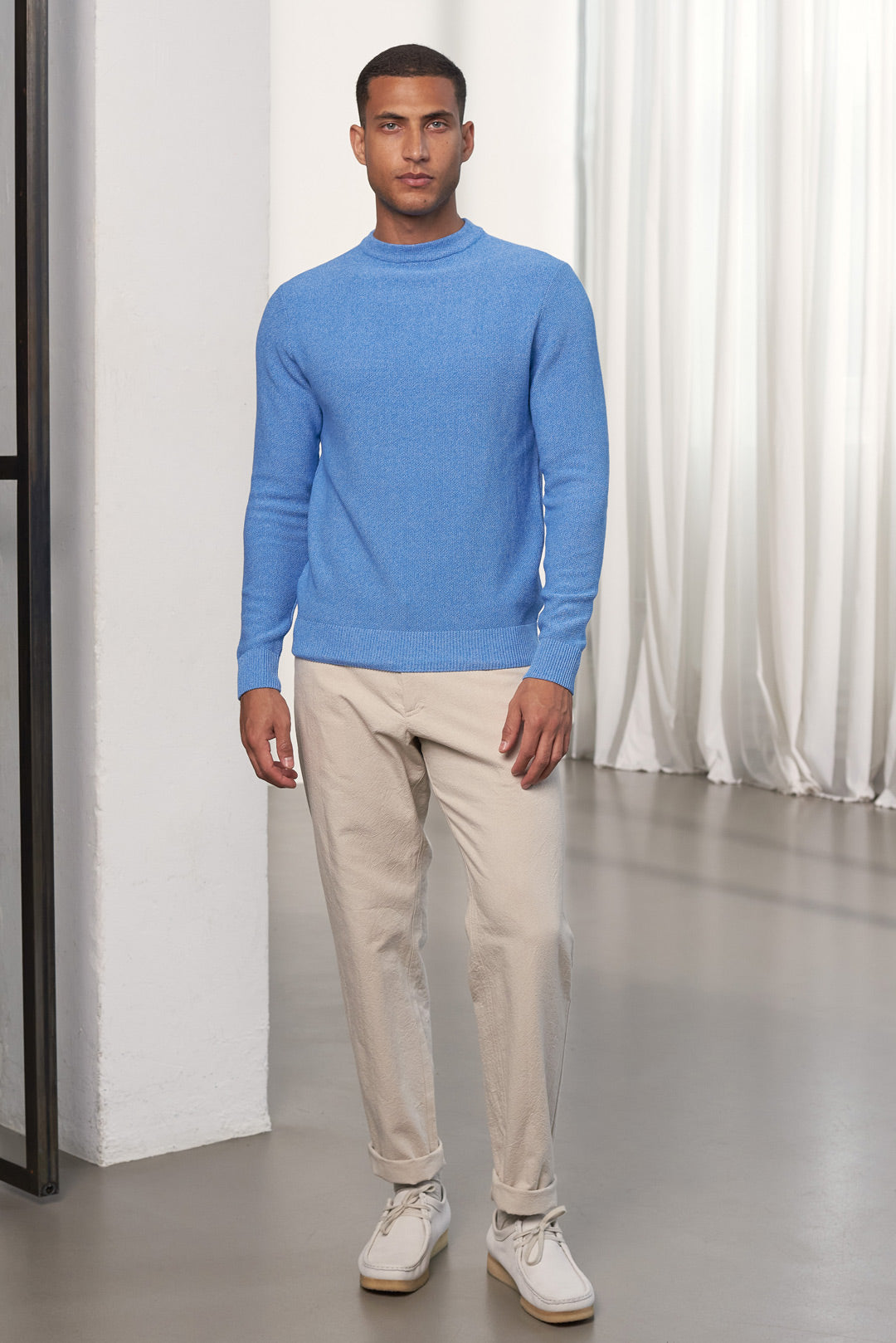 Morten Knit Sky Blue Melange