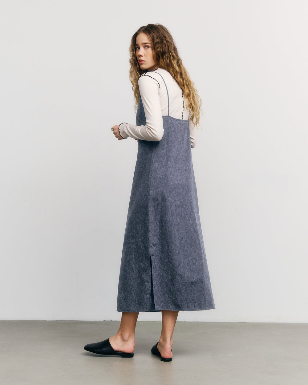 Easy Dress Speckled Navy Organic Cotton