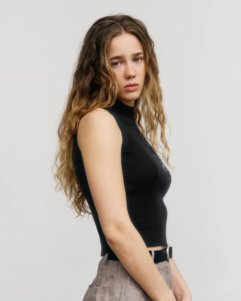 Merino Knit Singlet True Black