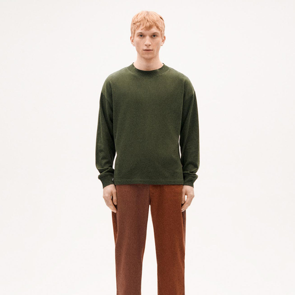 Doug Thick Hemp T-shirt Green - THINKING MU