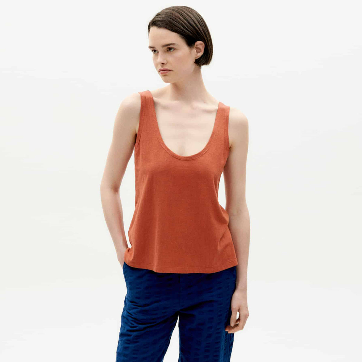 Hampa Tank Top Clay Red - THINKING MU