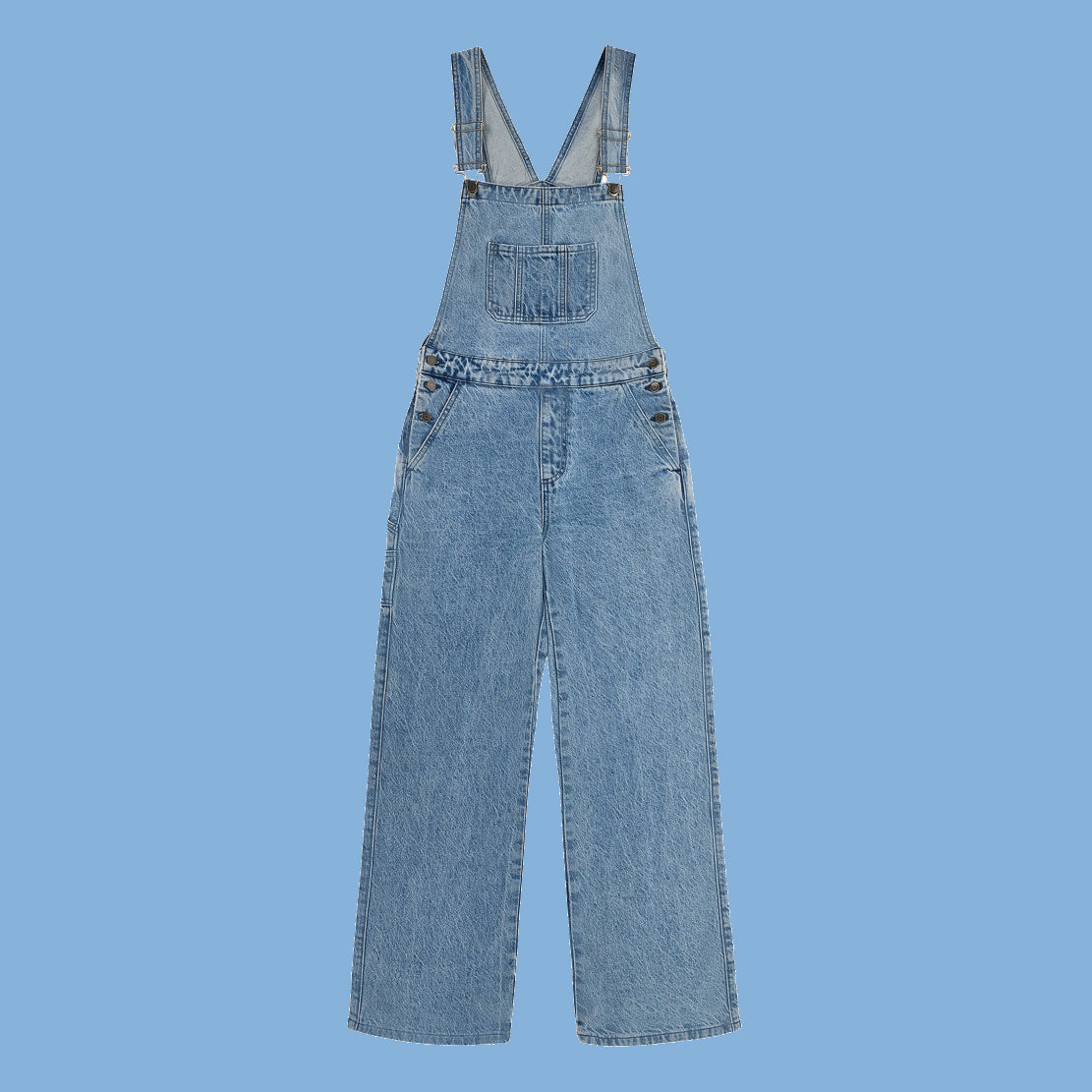 Hängselbyxor Jeans Ekologisk Bomull Stentvättade - KNOWLEDGE COTTON APPAREL