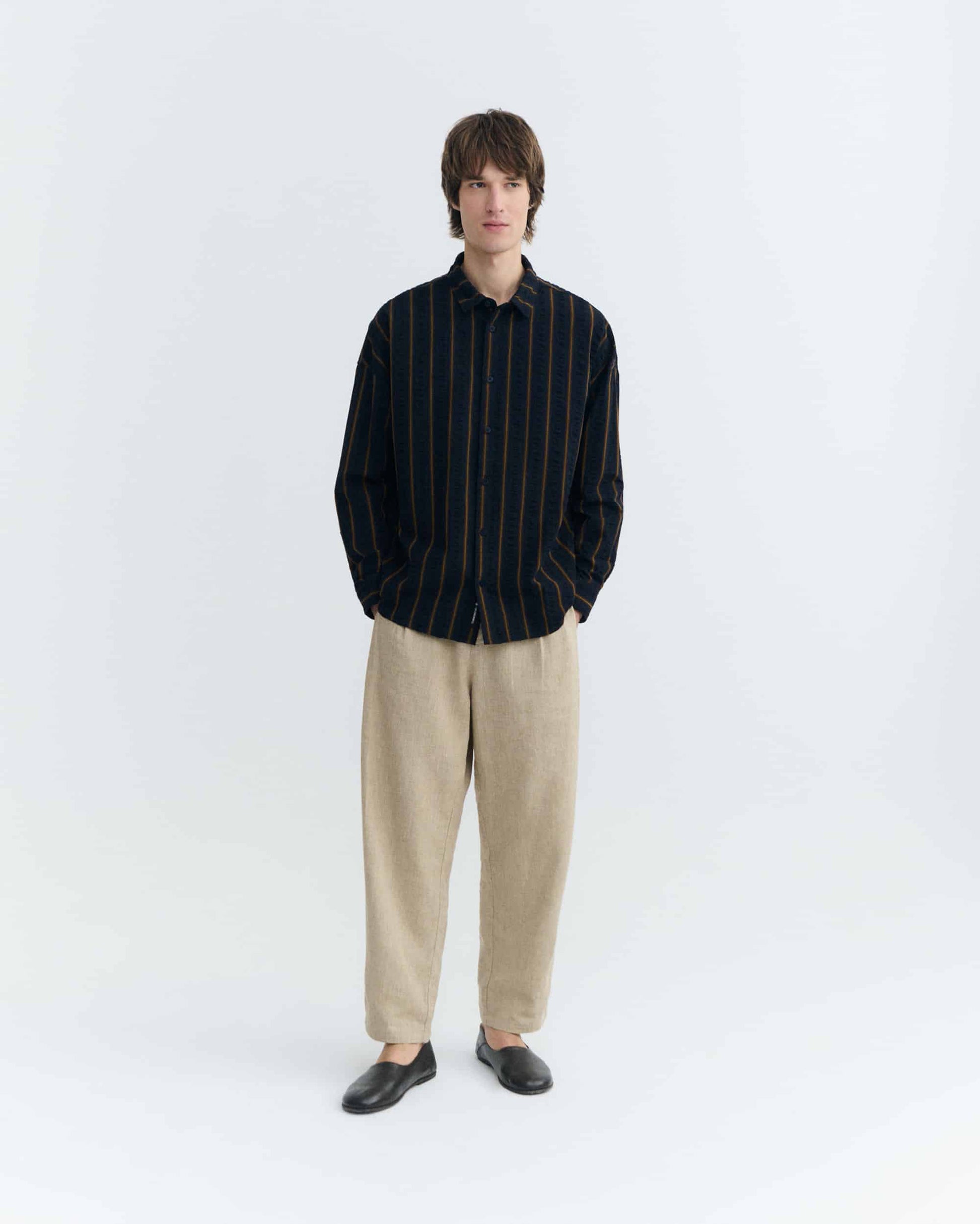 Haru Portbou Seersucker Striped Shirt