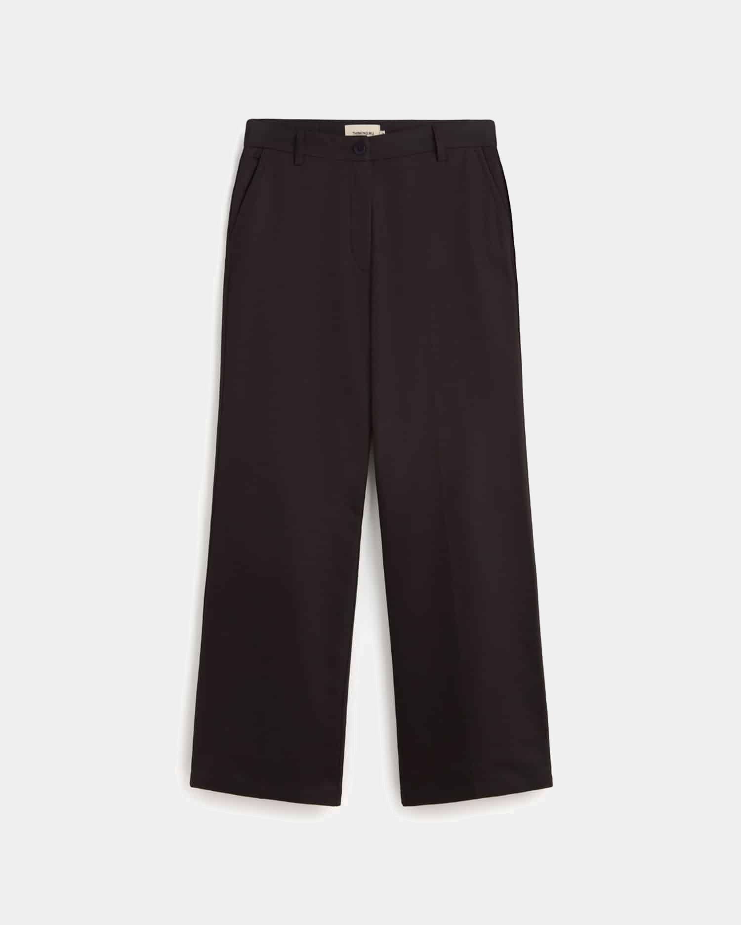 Hermione Black Organic Cotton Straight Pants