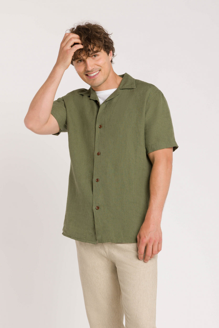 Balder Four Leaf Clover Linen Shirt - KINGS OF INDIGO