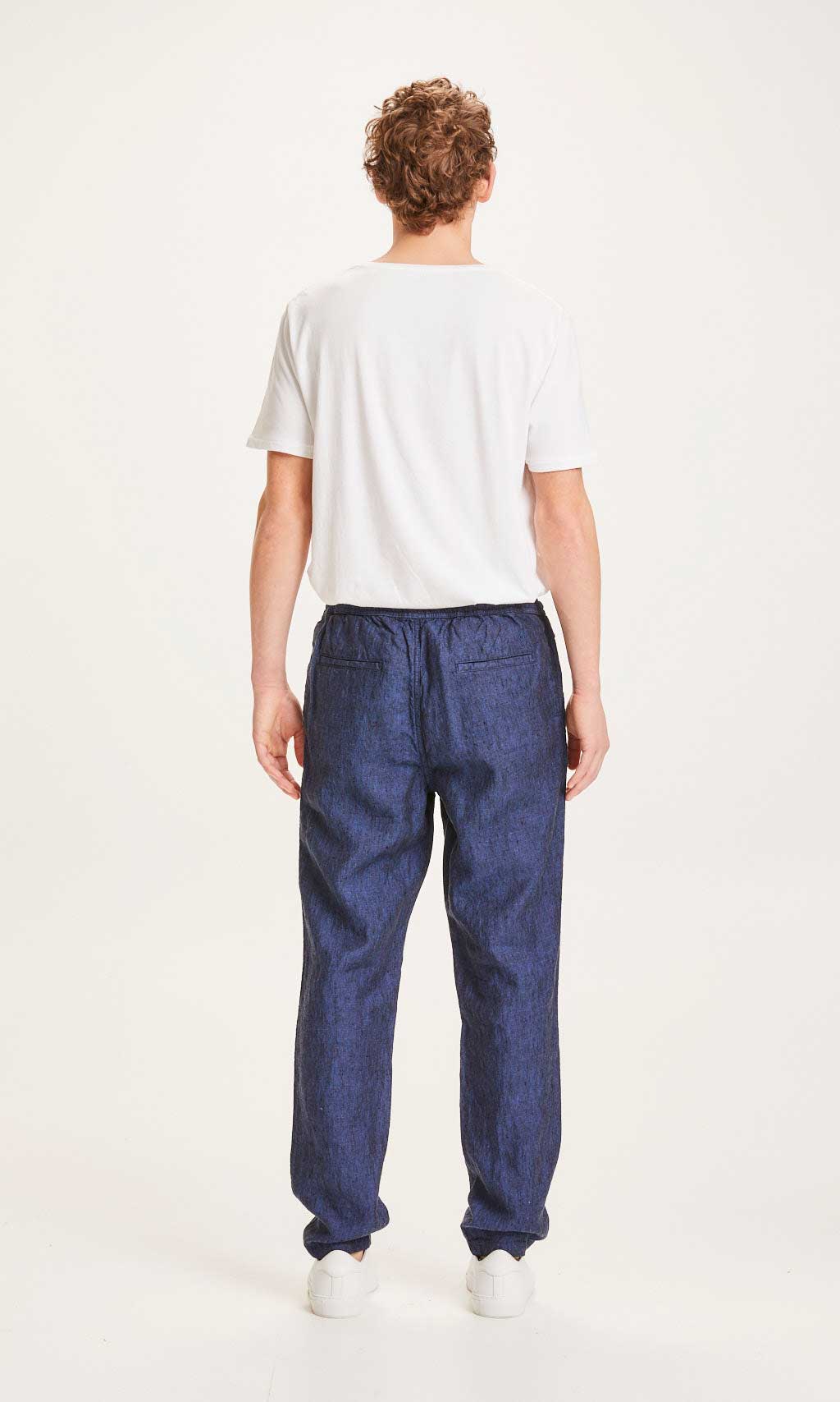 Fig Linen Pants Navy -  KNOWLEDGE COTTON APPAREL
