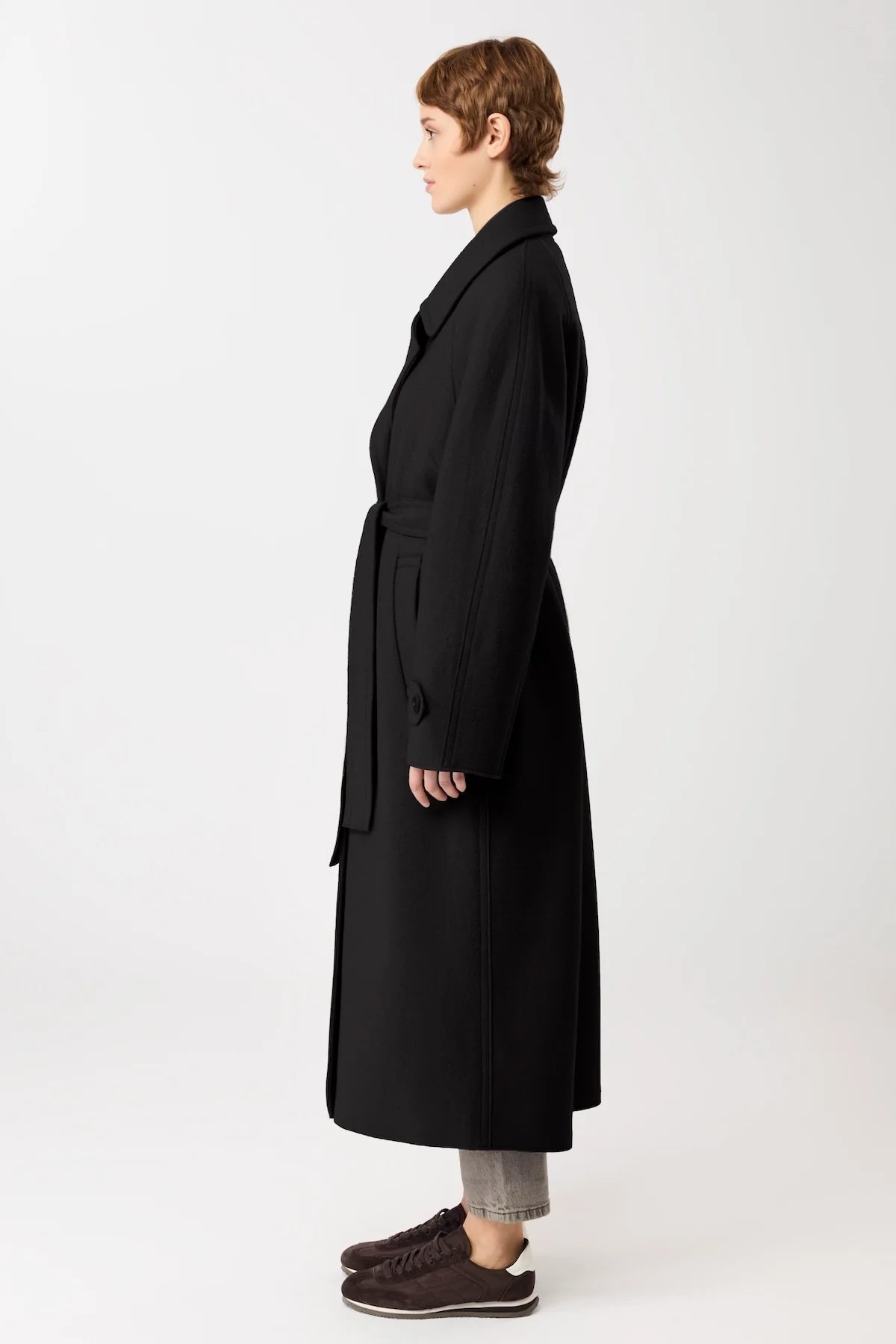 Women's Walking Coat Organic Wool (GOTS) Black