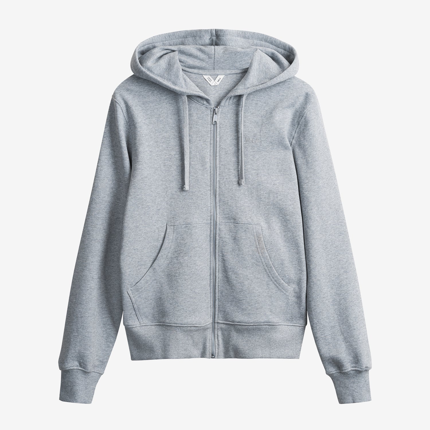 Hoodie Zip Grey Melange