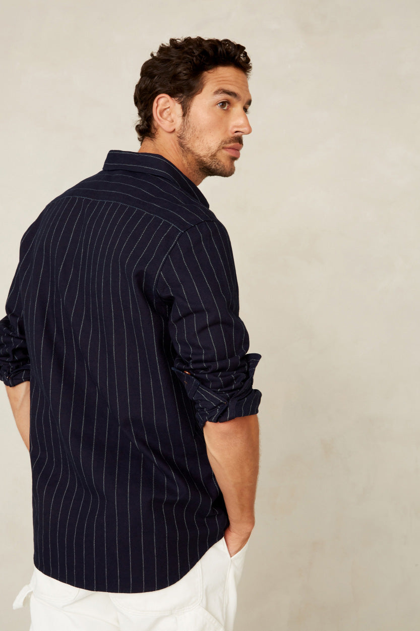 Enda Hemp Indigo Stripe - KINGS OF INDIGO