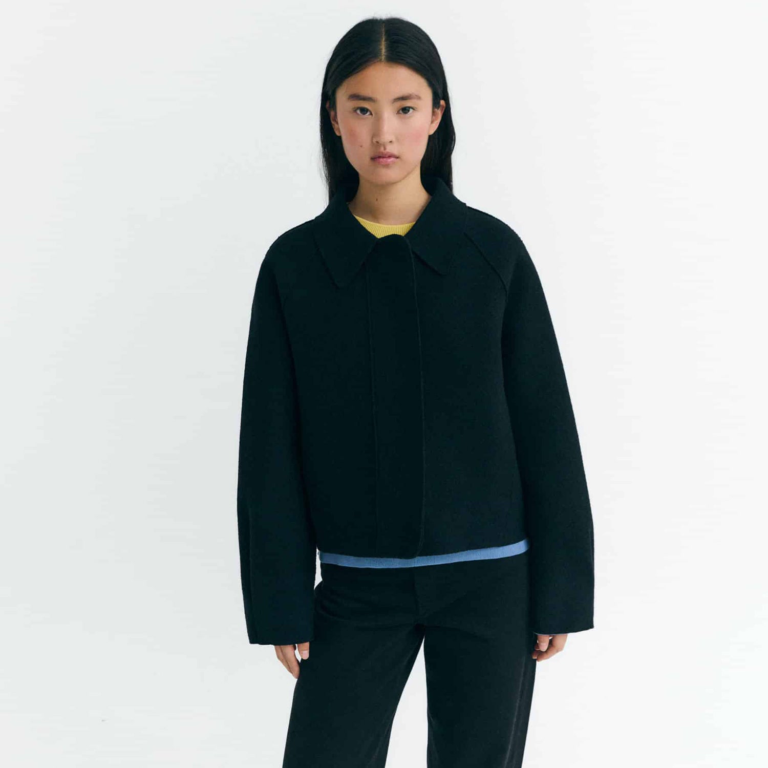 Daria Relaxed Fine Wool Jacket Black
