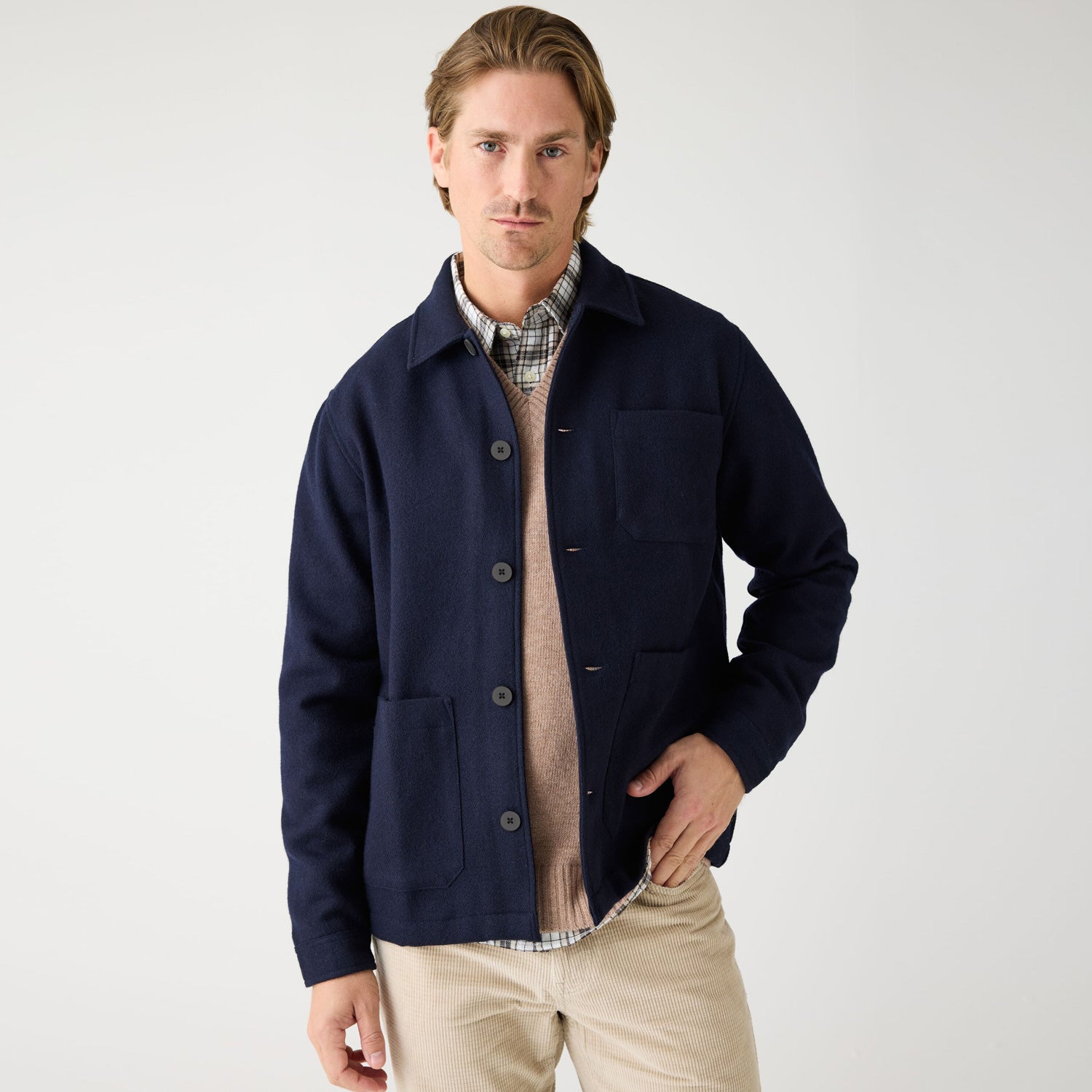 Merino Wool Heavy Overshirt Night Sky