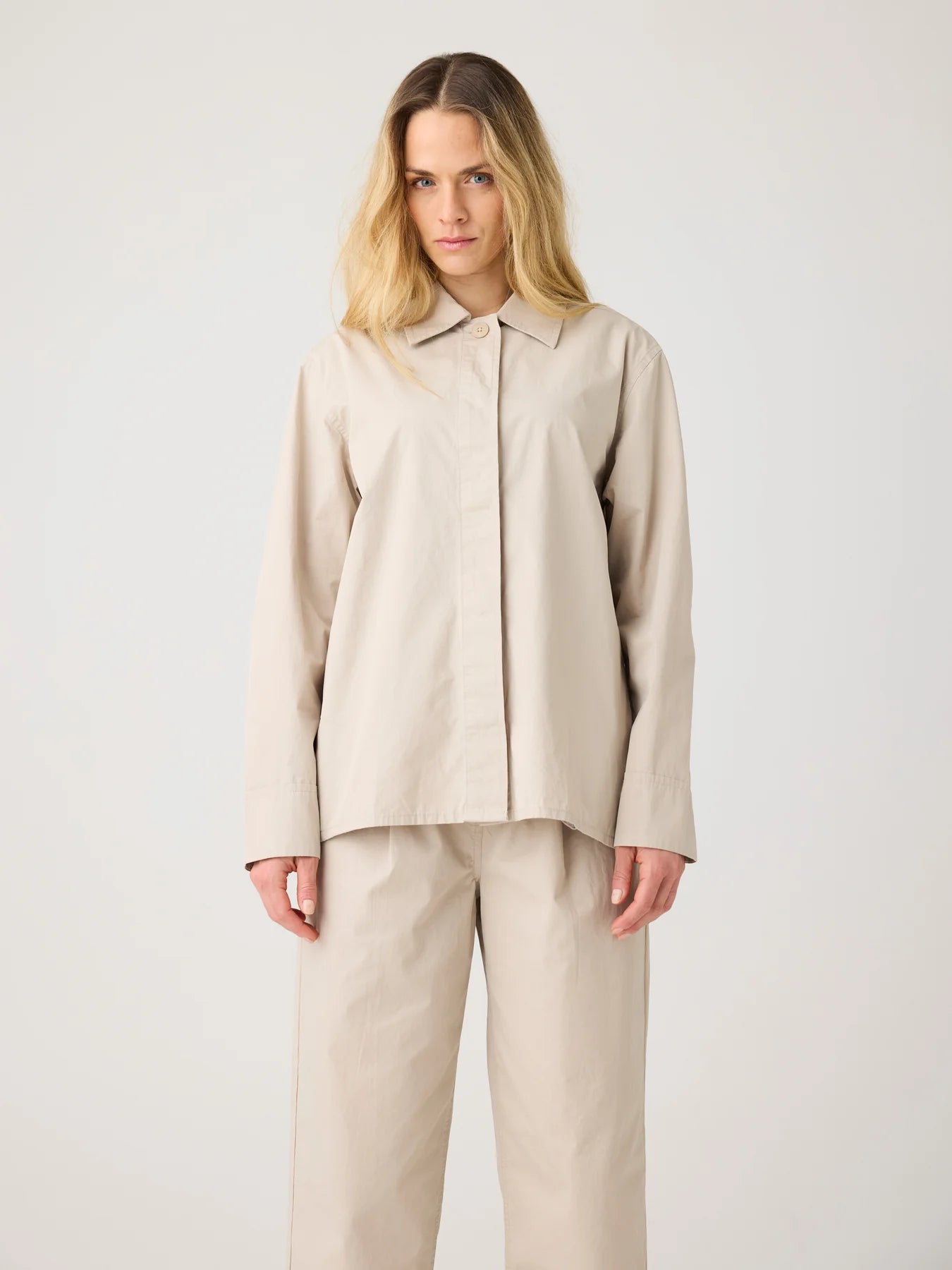 Light Poplin Jacket Feather Gray