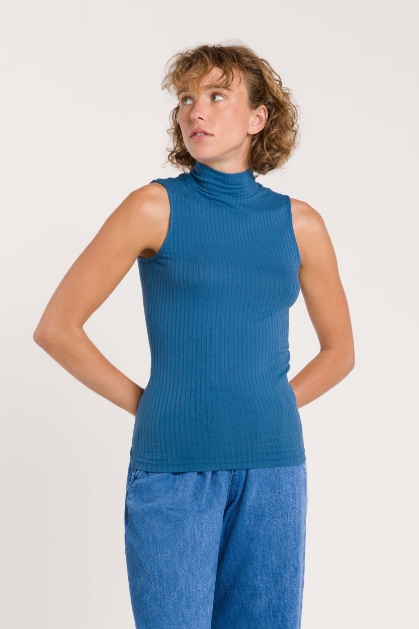 Jacobina SLeeveless EcoVero Dark Blue - KINGS OF INDIGO