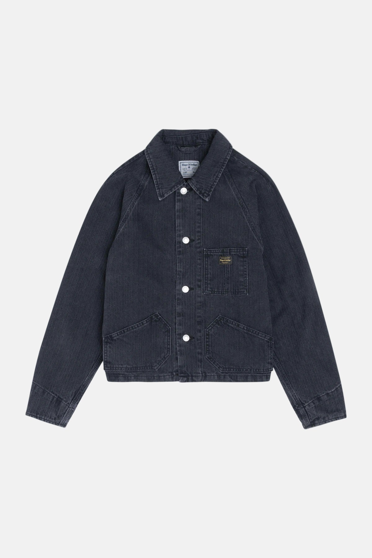 Jeena Stripe Denim Jacket Black Worn