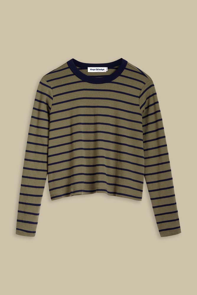 Jessamine Breton Stripe Leaf Green - KINGS OF INDIGO