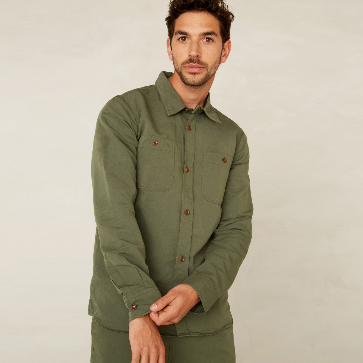 Juntoku Heavy Linen Mix Overshirt - KINGS OF INDIGO