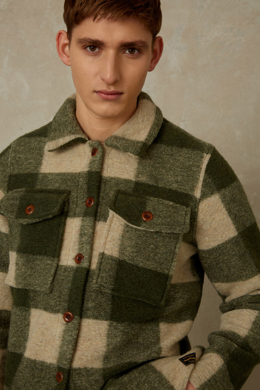 Kaiser Wool Forest Green Check - KINGS OF INDIGO
