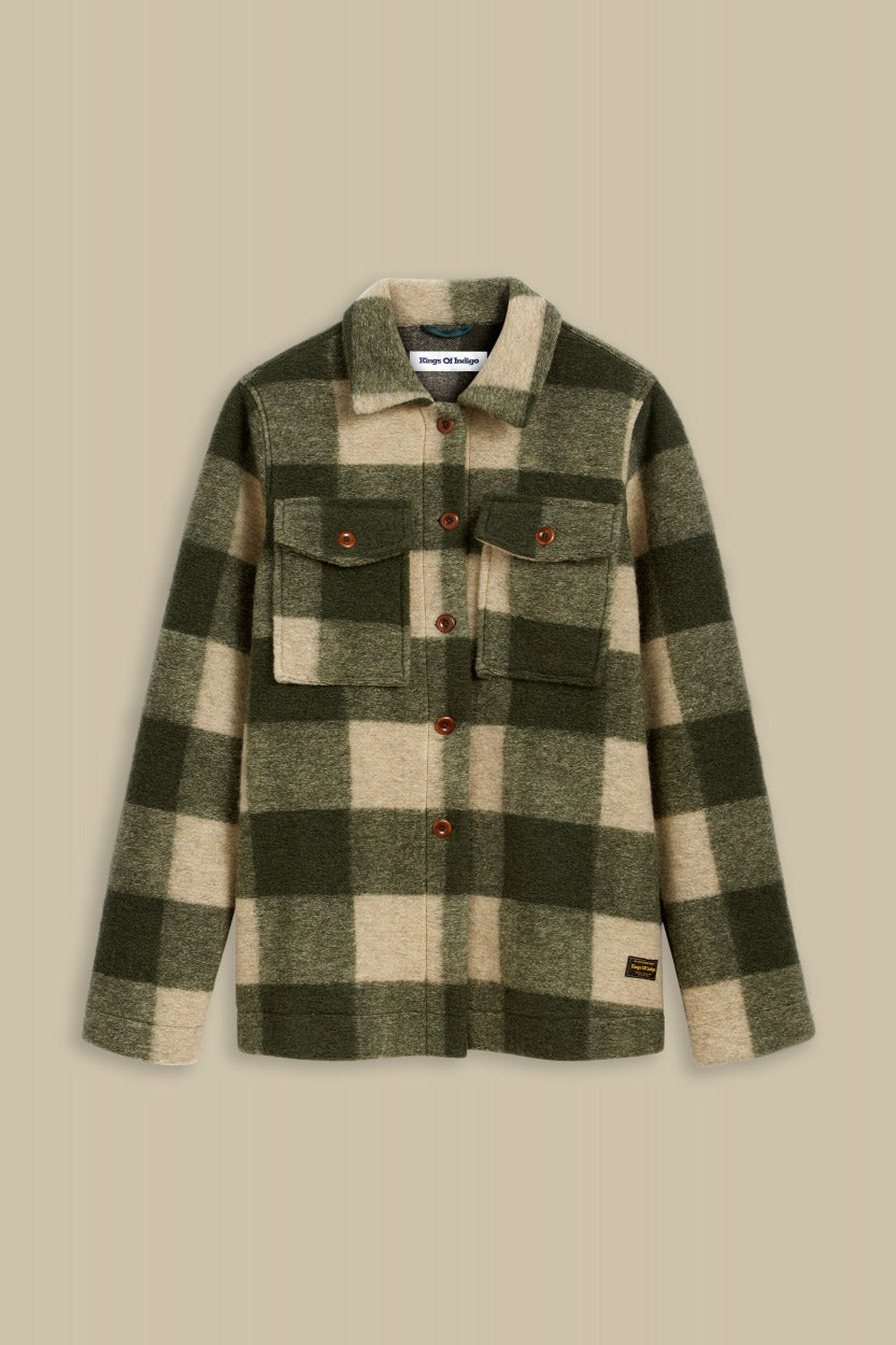 Kaiser Wool Forest Green Check - KINGS OF INDIGO