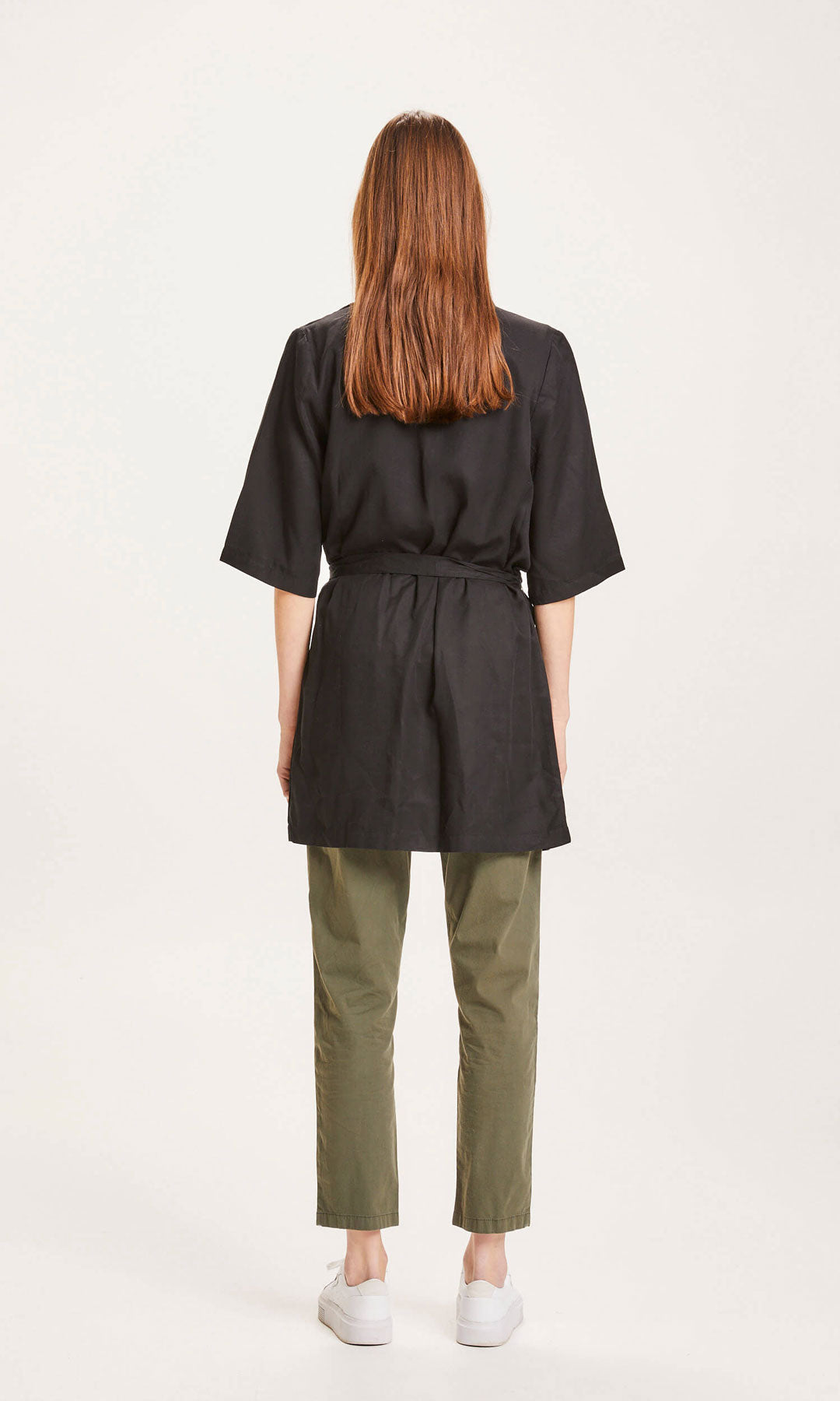 Ayana Tencel Kimono Jet Black - KNOWLEDGE COTTON APPAREL