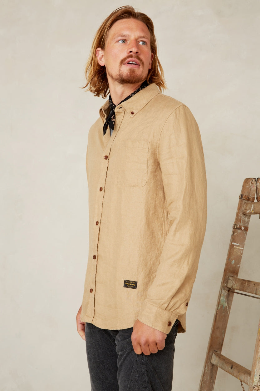 Enda Pocket Beige Linen - KINGS OF INDIGO