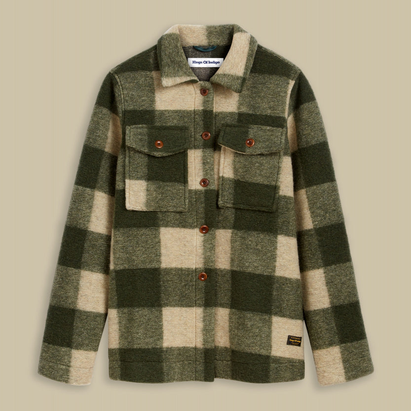 Kaiser Wool Forest Green Check - KINGS OF INDIGO