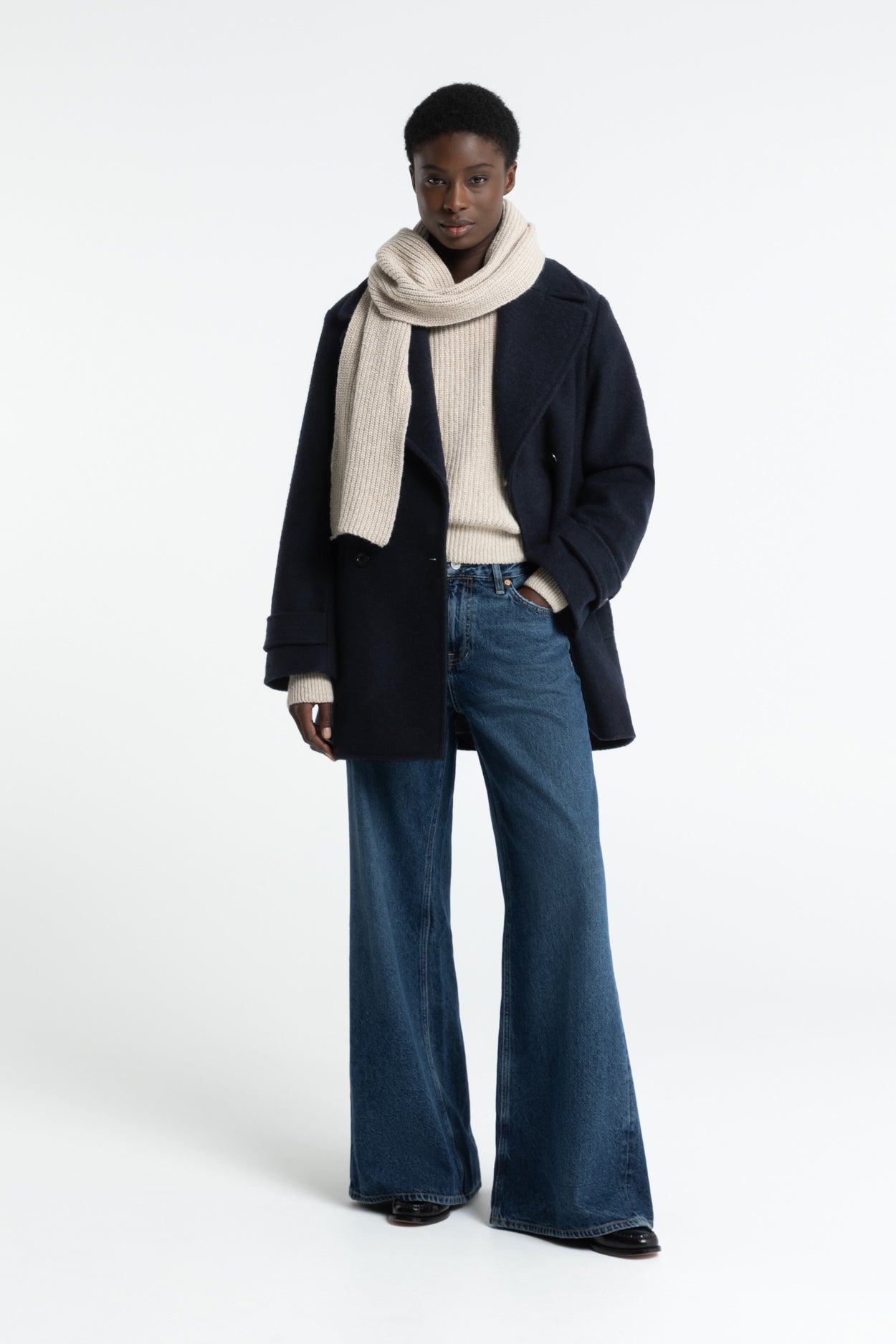 Onna Recycled Wool Coat Maritime Blue