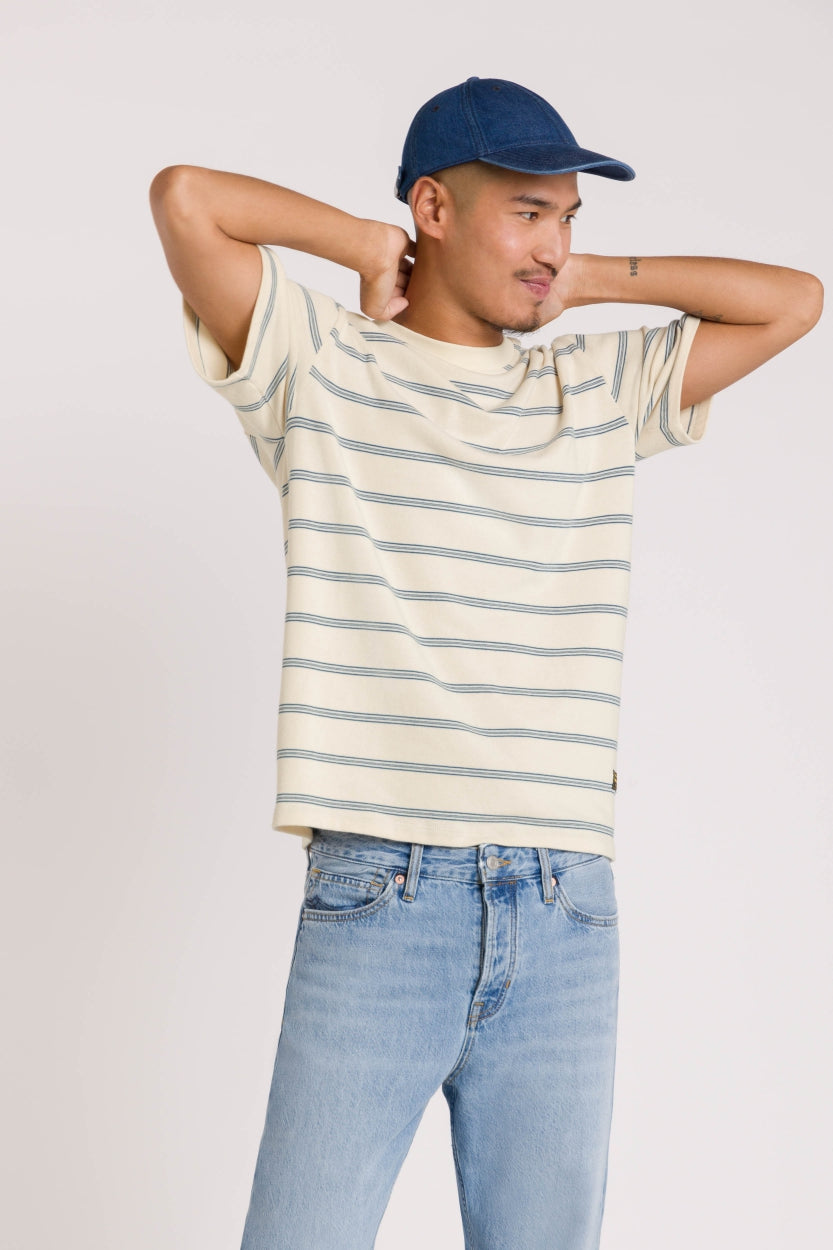 Sargon T-shirt Off-White Stripe - KINGS OF INDIGO