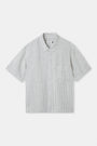 Klaas Pure Linen Shortsleeve Shirt Striped Vintage Navy