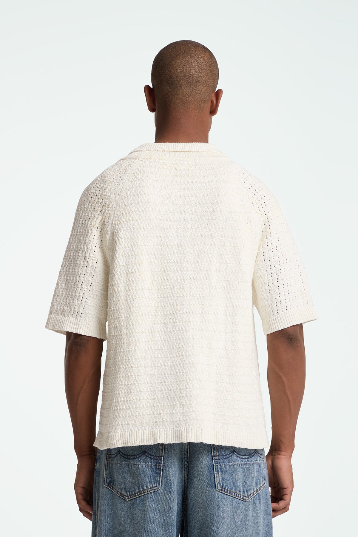 Egino White Short Sleeve Cardigan