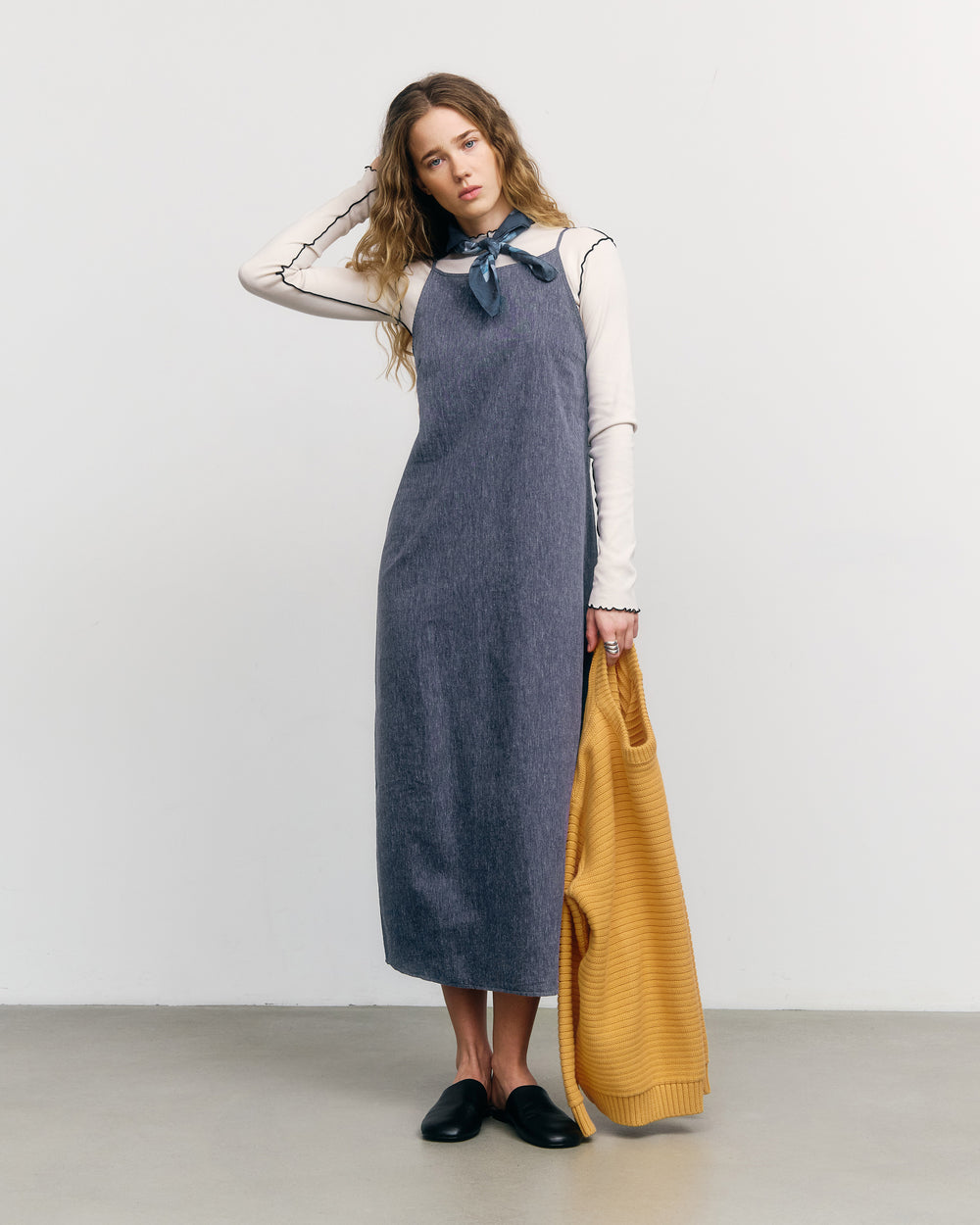Easy Dress Speckled Navy Organic Cotton