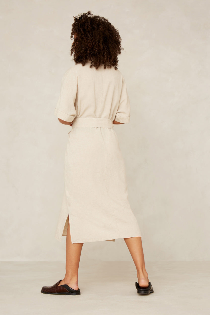 Dione Linen Tencel Dress - KINGS OF INDIGO