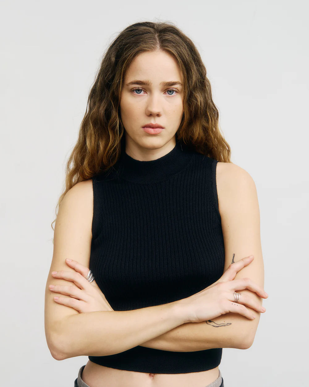 Merino Knit Singlet True Black