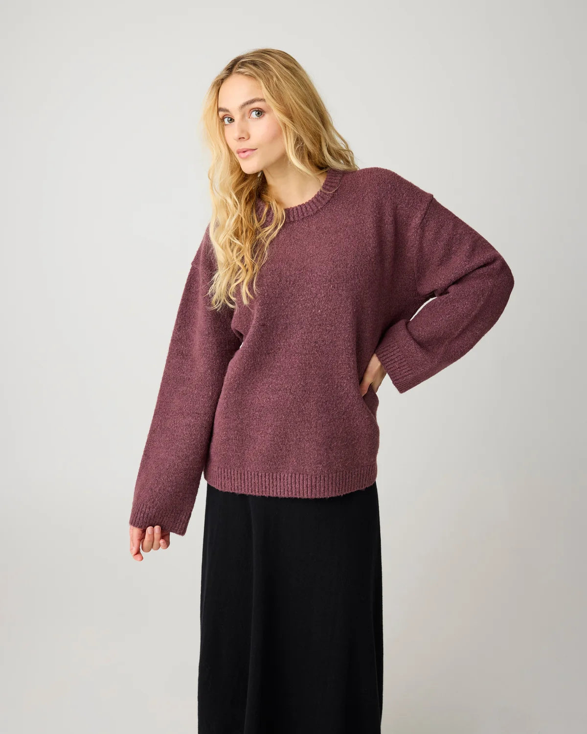 Soufflé Yarn Sweater Burgundy