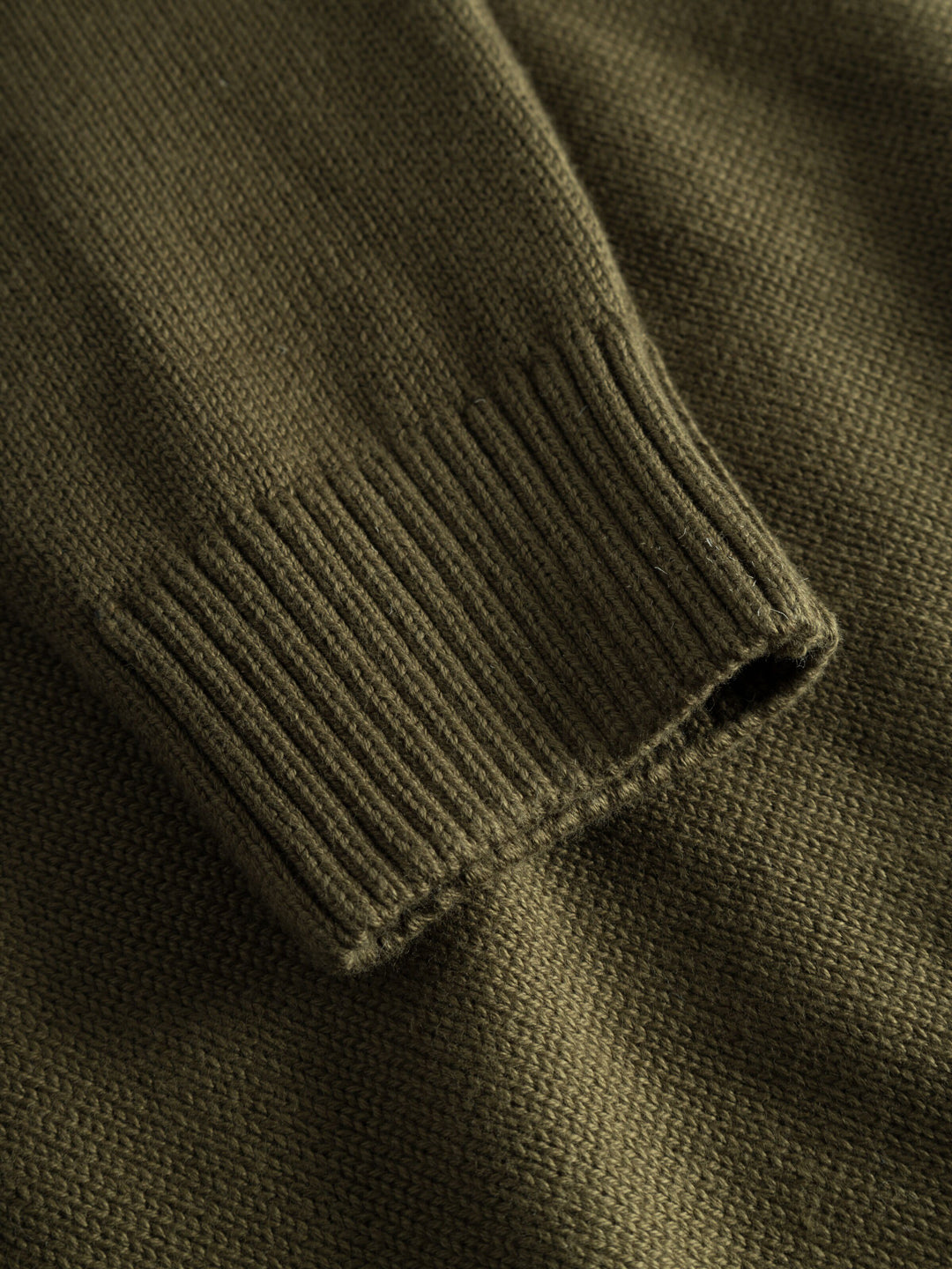 Plain Knitted Crew Neck Sweater Burned Olive