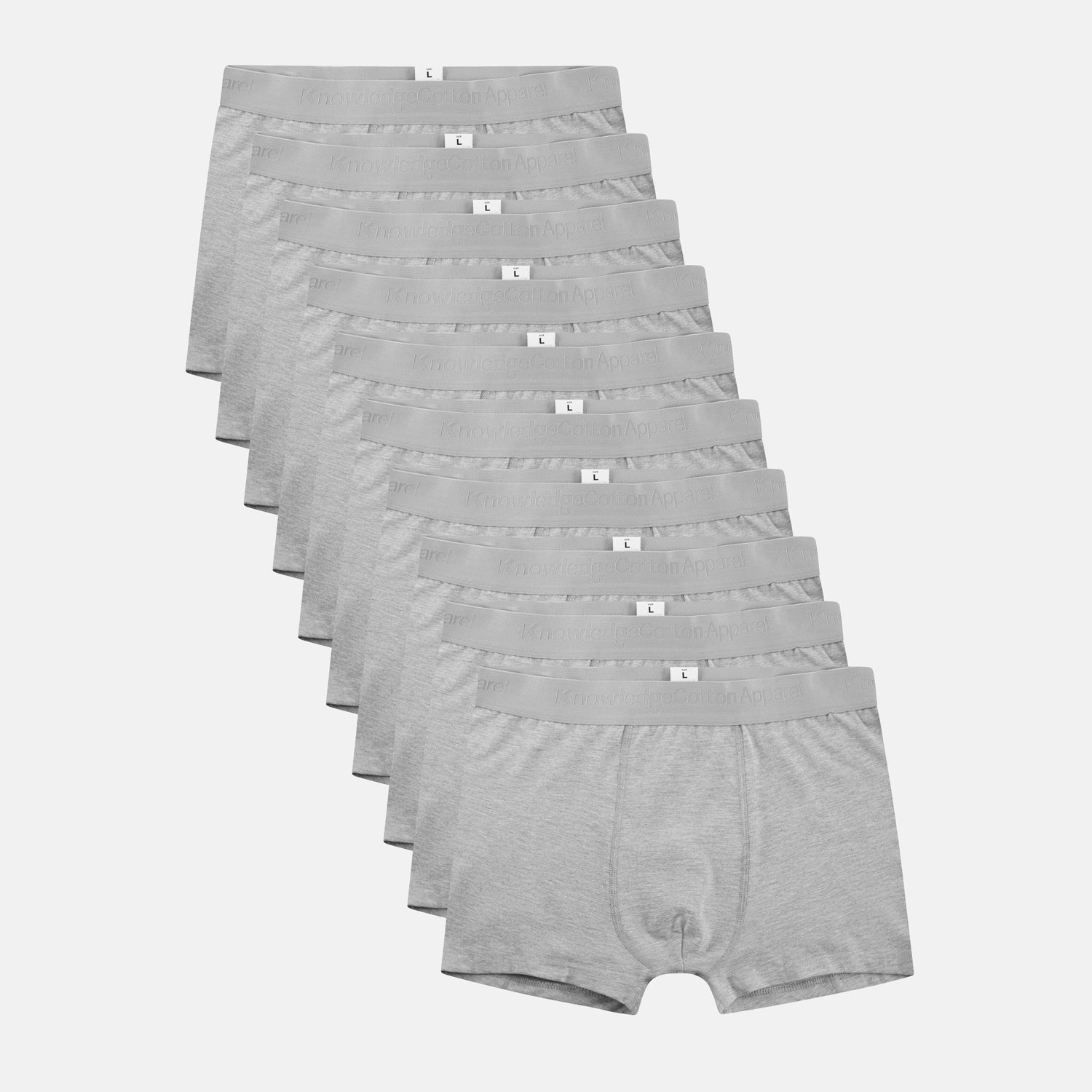 Maple Grey Melange Ekologiska Kalsonger 10-pack -  KNOWLEDGE COTTON APPAREL