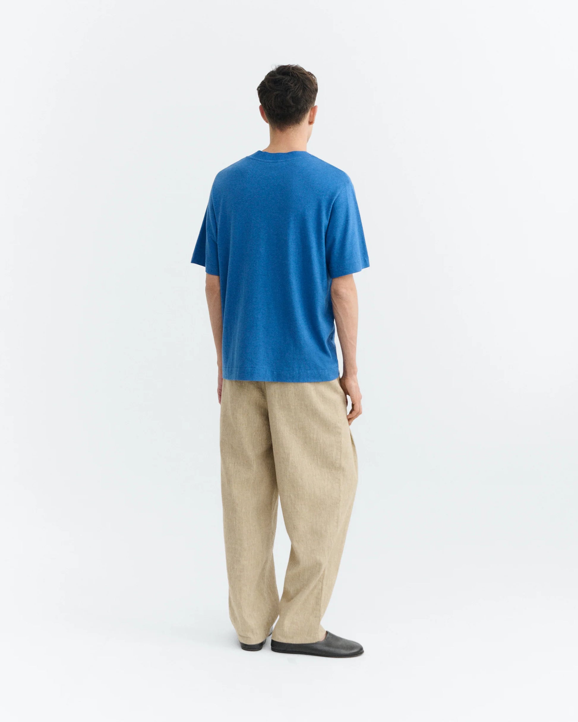 Hemp Roy Big Collar T-shirt Light Cobalt