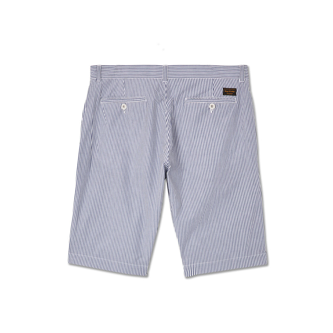 Cronus Navy Fine Stripe Shorts - KINGS OF INDIGO