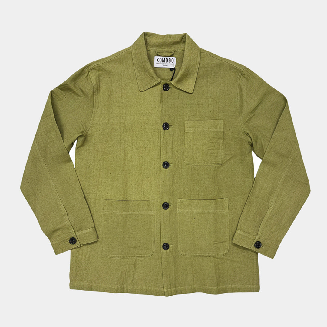 Railway Handwoven Hemp Blend Jacket Olive Green