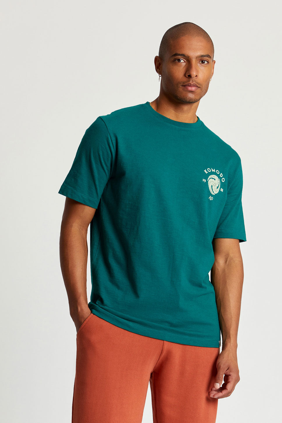 Crest Ekologisk T-shirt Herr Teal - KOMODO