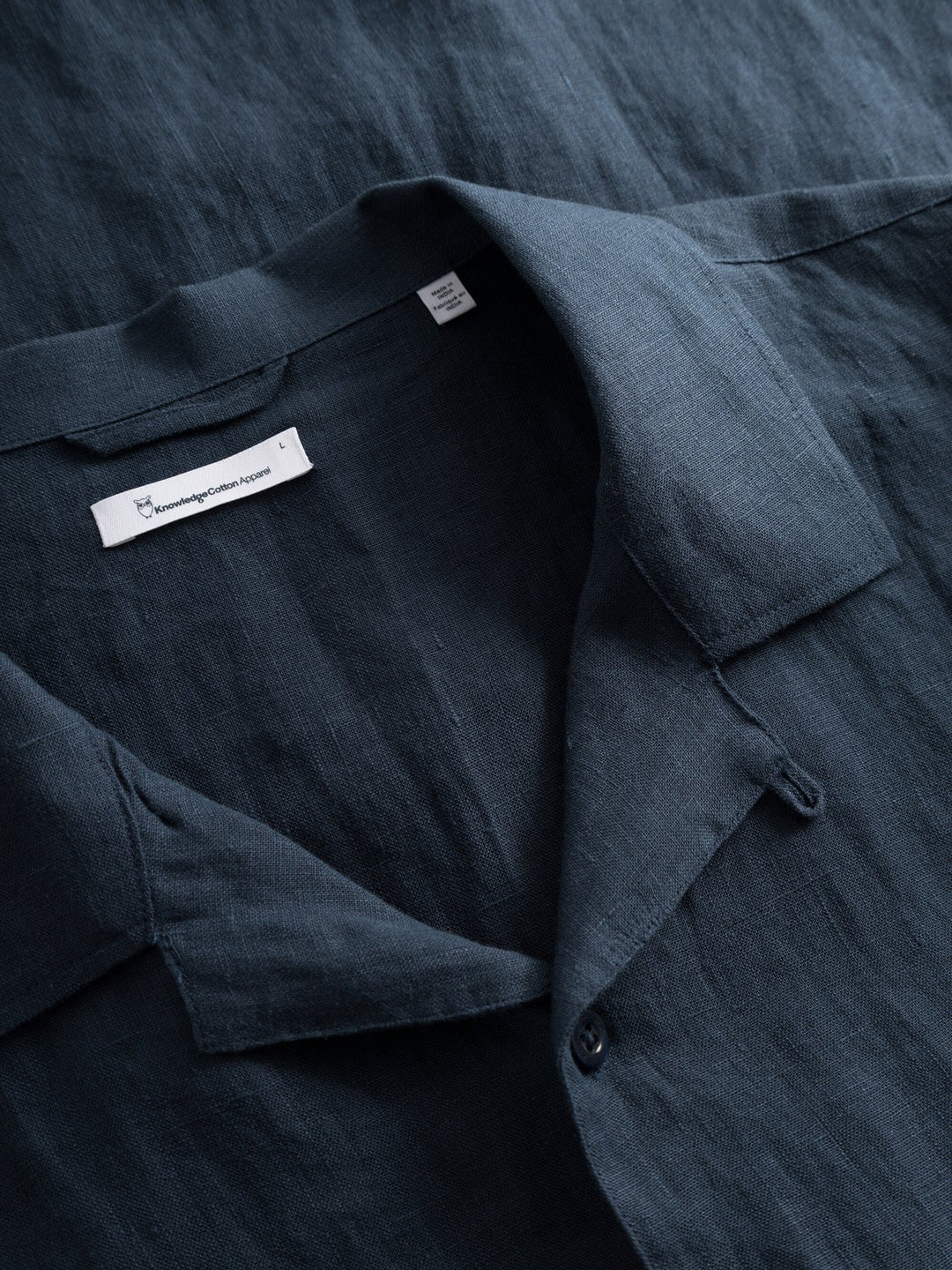 Box Short Sleeve Shirt Organic Linen Total Eclipse - KNOWLEDGE COTTON APPAREL