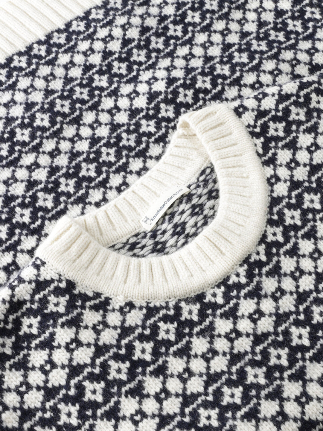 Lambswool Crew Neck Knit Blue Stripe