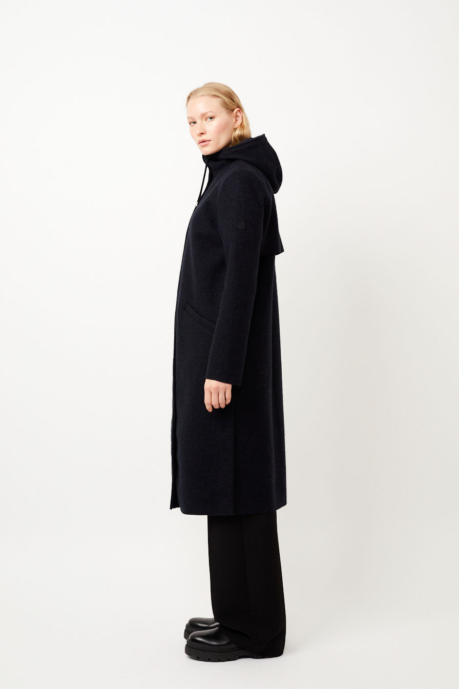 Coat Organic Wool Milport Carbon - LANGERCHEN